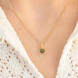 Julie Sandlau Berry Small grön hängen i förgyllt silver grön kristal