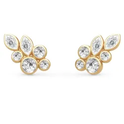 Julie Sandlau White Wisteria örhängen i förgyllt silver vit zirkon