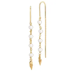 Izabel Camille Morgan pärla kedja örhängen i förgyllt silver