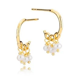 Izabel Camille Majesty pärla creol i förgyllt silver