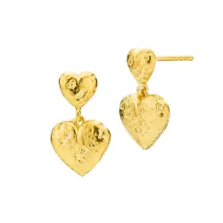 Izabel Camille Angel hjärta örhängen i förgyllt silver