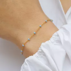 Enamel Lola Sky armband i förgyllt silver ljusblå emalj