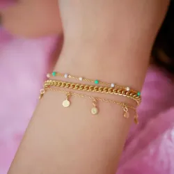 Enamel Lola Wilderness armband i förgyllt silver
