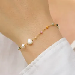 Enamel Lola Perla armband i förgyllt silver multifärgat emalj