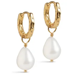 Enamel Significant Pearl  creol i förgyllt silver