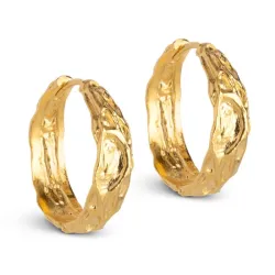 20 mm Enamel Nela creol i förgyllt silver