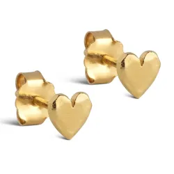 5 mm Enamel Heart örhängestift i förgyllt silver