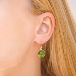 Julie Sandlau Prime gröna kristal örhängen i förgyllt silver