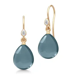 Julie Sandlau Prima Ballerina örhängen i förgyllt silver blå kristal vit zirkon