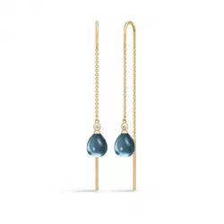 Julie Sandlau Tasha blå örhängen i silver med 22 karat förgyllning vit zirkon blå kristal