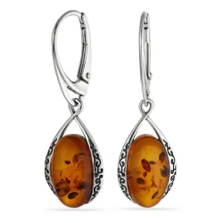 Kollektionsprov bärnsten örhängen i silver