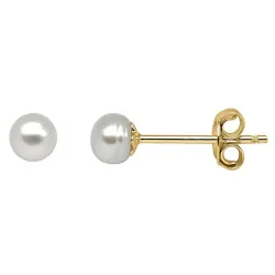 Kollektionsprov Støvring Design pärla örhängestift i förgyllt silver