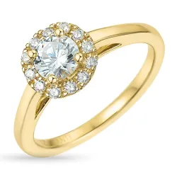 Kollektionsprov zirkon ring i 9 karat guld