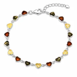 Kollektionsprov hjärta bärnsten armband i silver