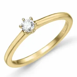 Kollektionsprov diamant solitärring i 14  karat guld 0,12 ct