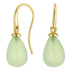 Kollektionsprov örhängen i 9 karat guld med prehnite