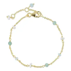 Kollektionsprov sten armband i förgyllt silver  x 4 mm  - Loom Stones