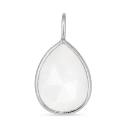 Kollektionsprov droppe vit månsten hängen i silver - Loom Stones