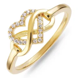 Kollektionsprov hjärtan zirkon ring i förgyllt silver