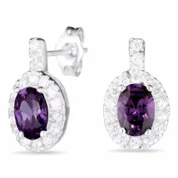 Kollektionsprov lila örhängen i silver