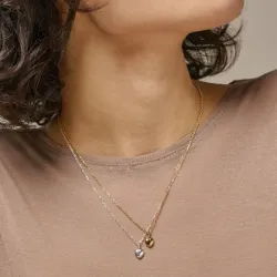 Enamel Amore hjärta halskedja med berlocker i silver
