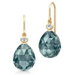 Julie Sandlau Ofelia mörkblå kristal örhängen i förgyllt silver