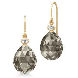 Julie Sandlau Ofelia rökfärgad kristal örhängen i förgyllt silver