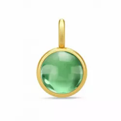 elegant Julie Sandlau runt grön kristal hängen i förgyllt silver grön kristal