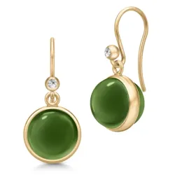 Julie Sandlau Prime gröna kristal örhängen i förgyllt silver