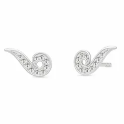 Julie Sandlau Ocean zirkon örhängen i satinrhodinerat sterlingsilver vit zirkon